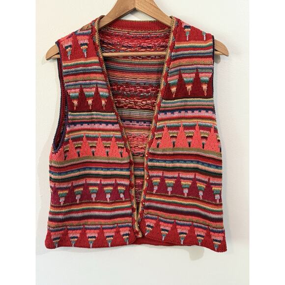 Vintage Kaffe Fassett Vest In Cones Waistcoat Pattern. Not Tag. Please Read - Picture 1 of 5